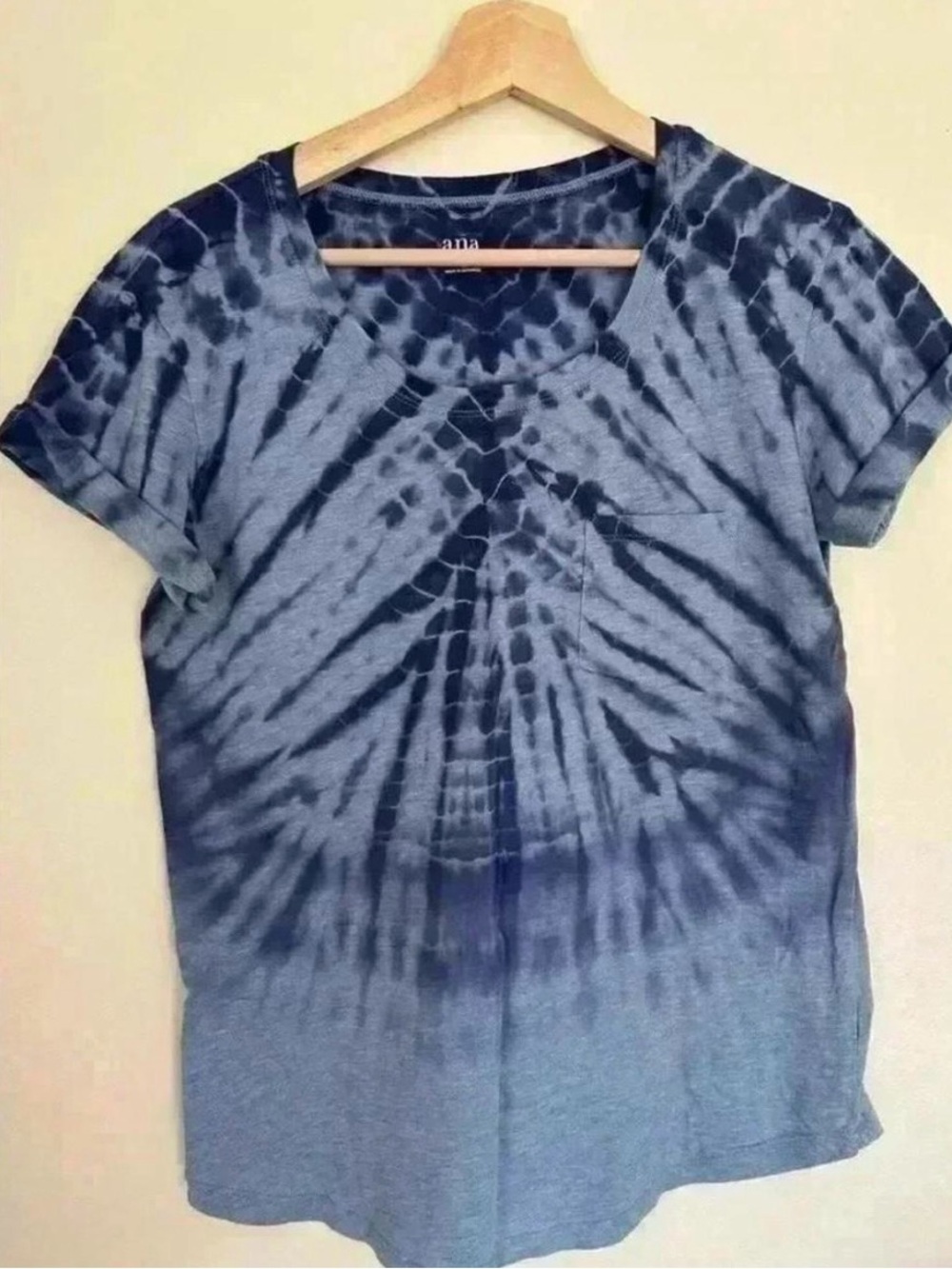 a.n.a Blue Navy Tie-Dye Short Sleeve Tee